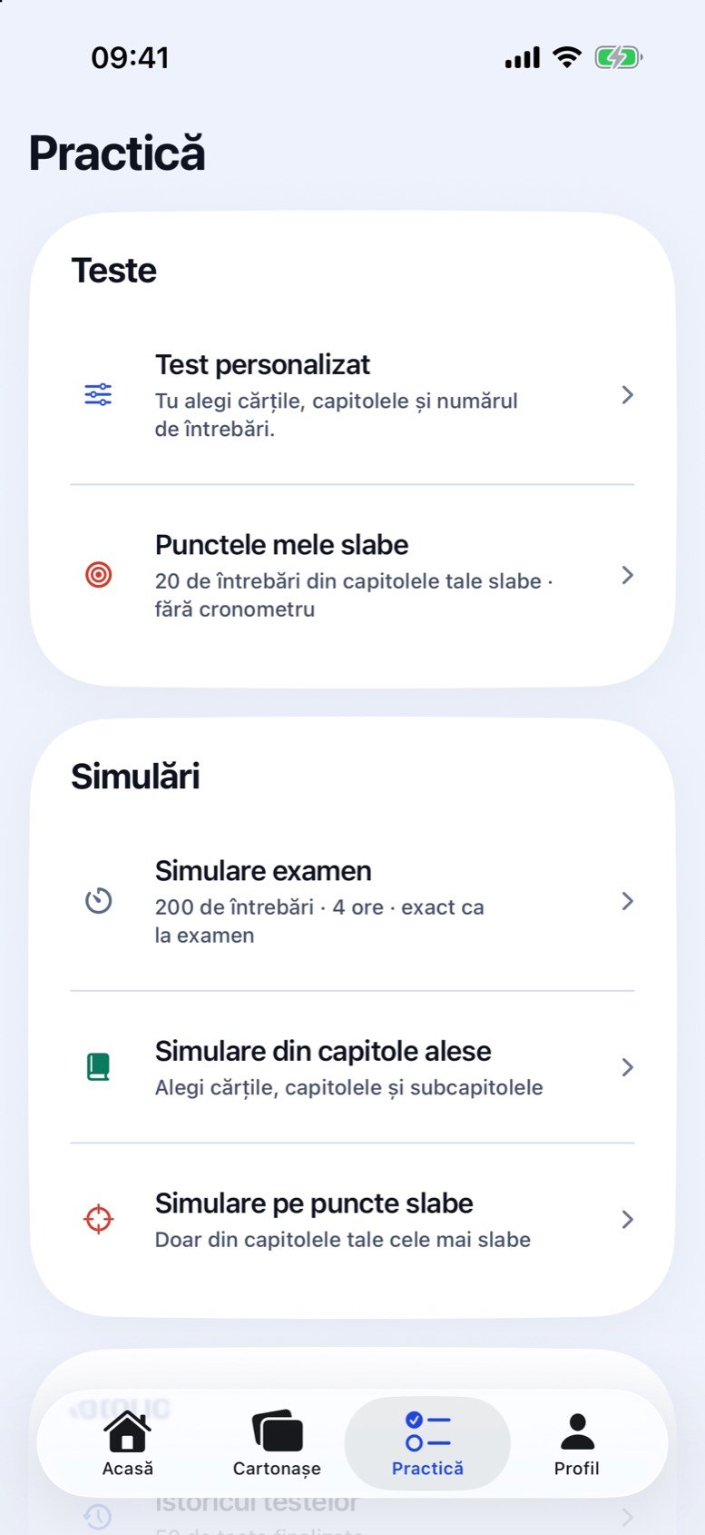 Tabul Practică din Medicoo: teste și simulări